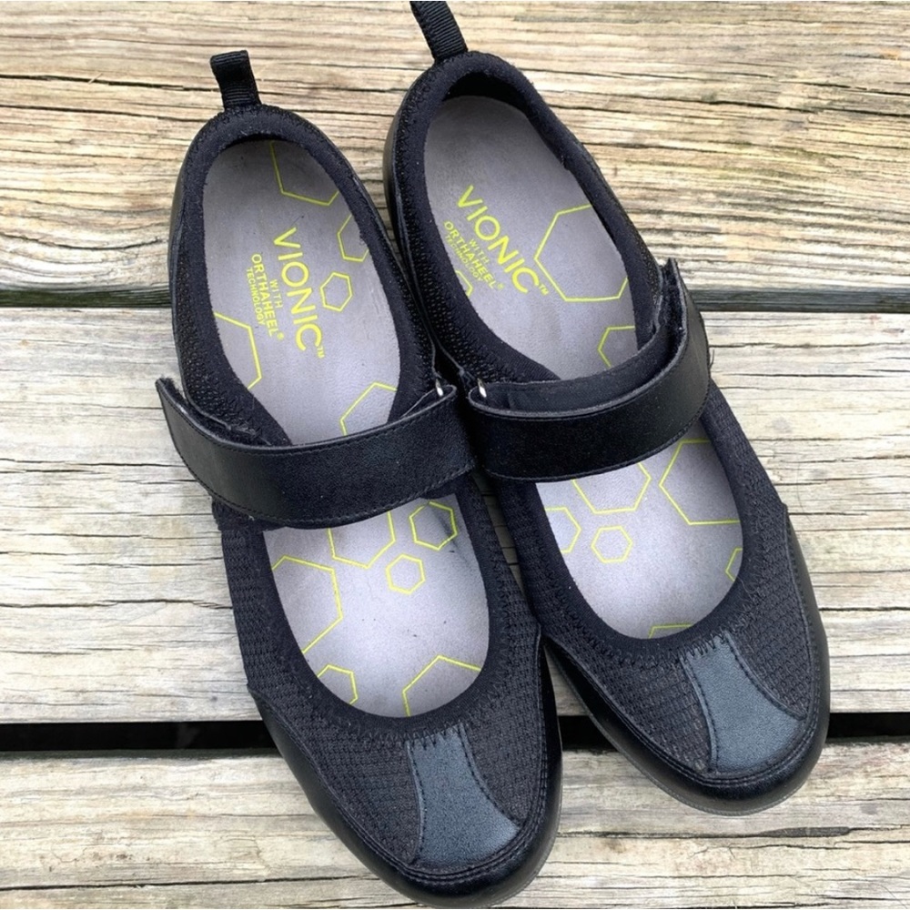 Vionic Orthaheel Allie Black Mary Jane Shoes - Picture 2 of 6